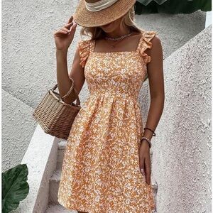 Floral Orange Summer Dress